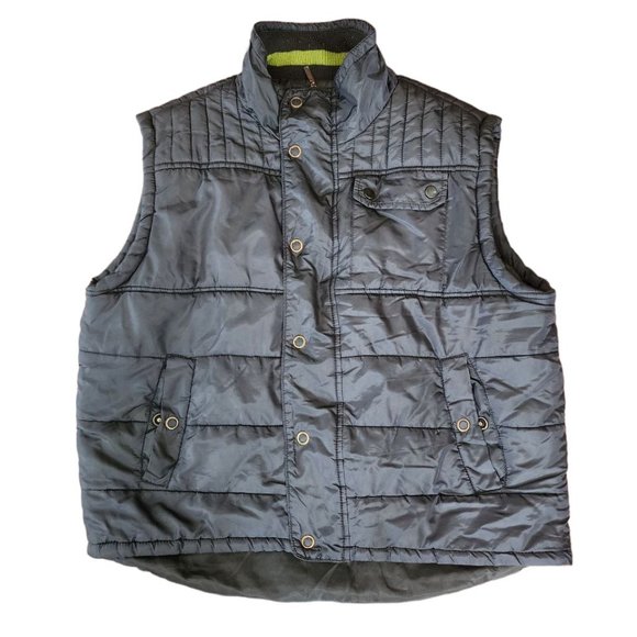 Unionbay Vest Men's Size Large Black Snap Puffer Pockets - Picture 1 of 10